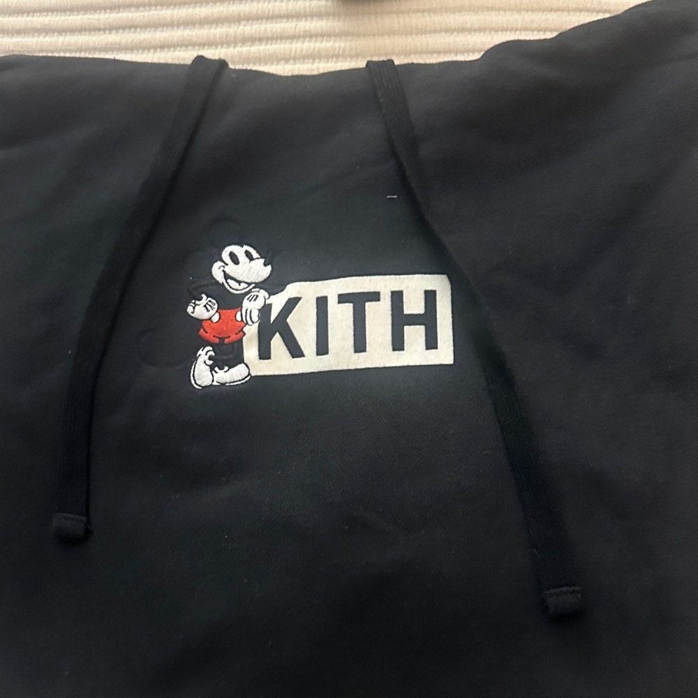 Kith Black Hoodie with Red Mickey Graphic